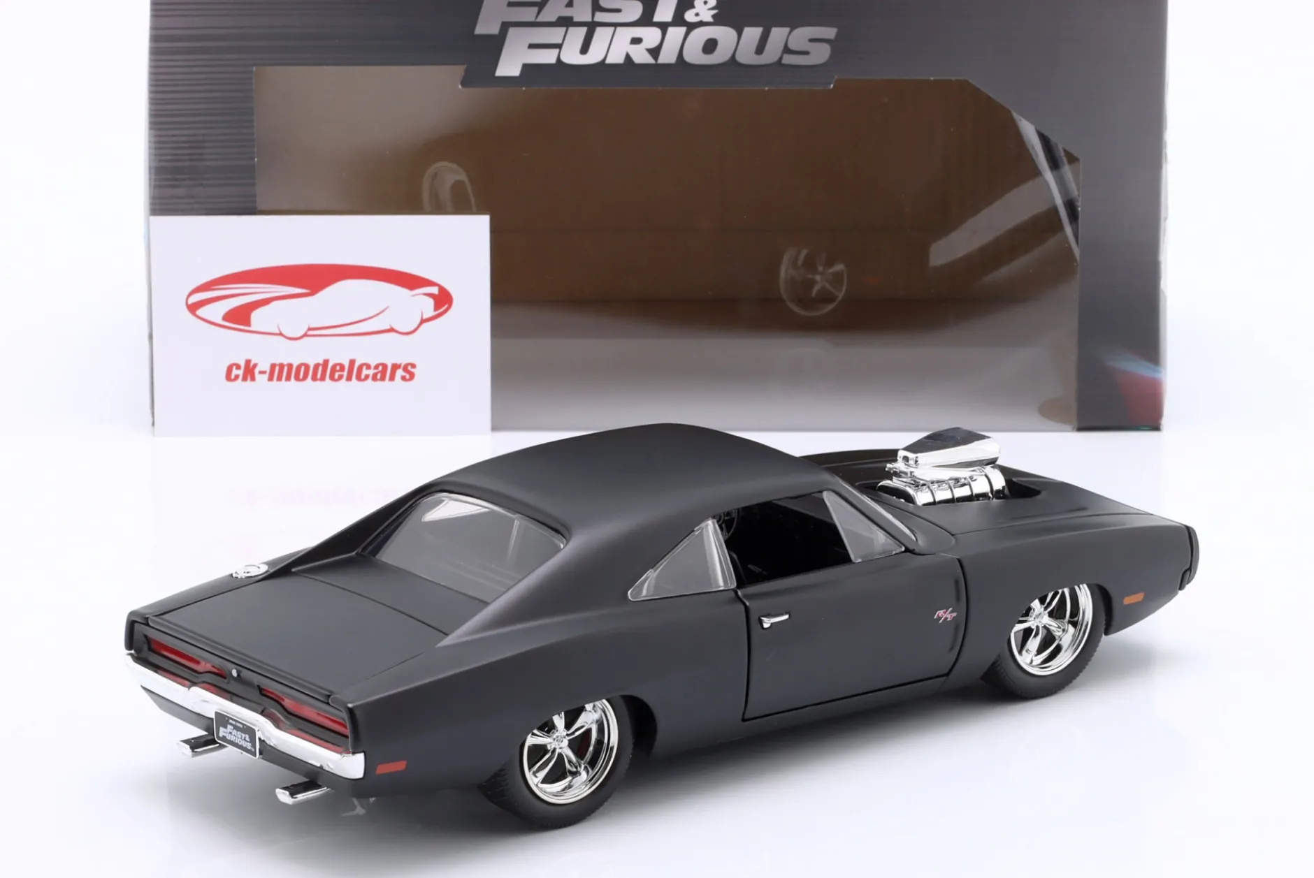 Dom's Dodge Charger 1970 Fast & Furious (2009) mattschwarz 1:24 Jada Toys