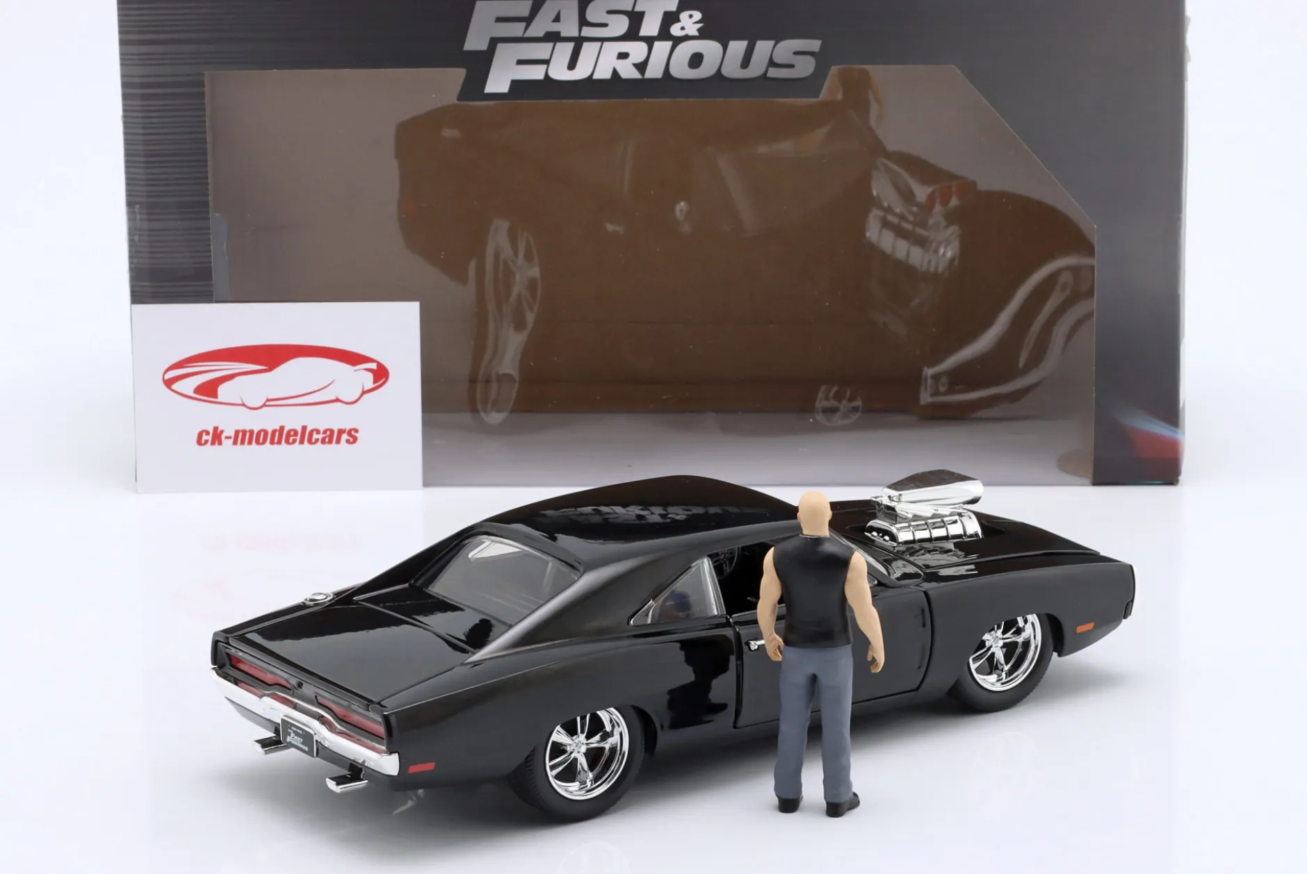 Dom's Dodge Charger R/T 1970 Film Fast & Furious (2001) mit Figur 1:24 Jada Toys