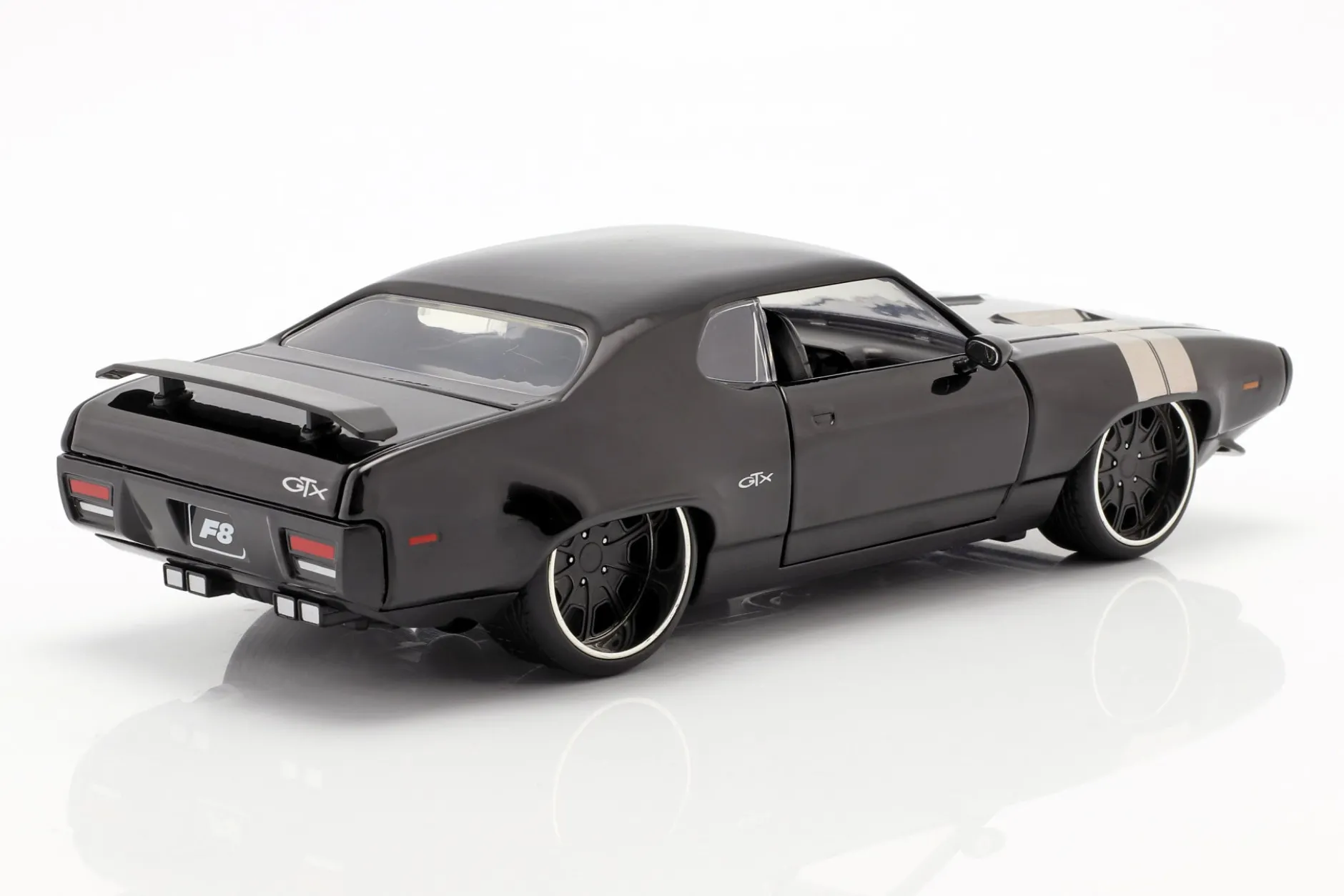 Dom's Plymouth GTX Fast and Furious 8 2017 schwarz 1:24 Jada Toys