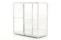Doppelvitrine mit LED-Beleuchtung für Modellautos im Maßstab 1:18 weiß Triple9