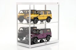 Doppelvitrine mit LED-Beleuchtung für Modellautos im Maßstab 1:18 weiß Triple9