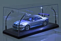 Einzelvitrine mit 4 beweglichen LED-Lampen für Modellautos im Maßstab 1:18 Triple9