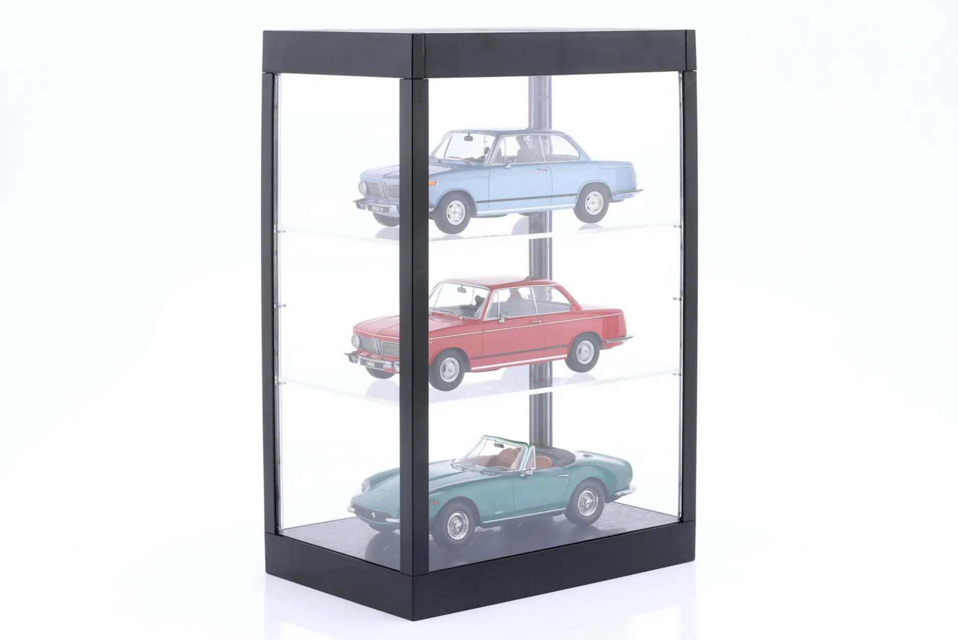 Einzelvitrine mit LED-Beleuchtung für Maßstab 1:18, 1:24, 1:43 schwarz Triple9