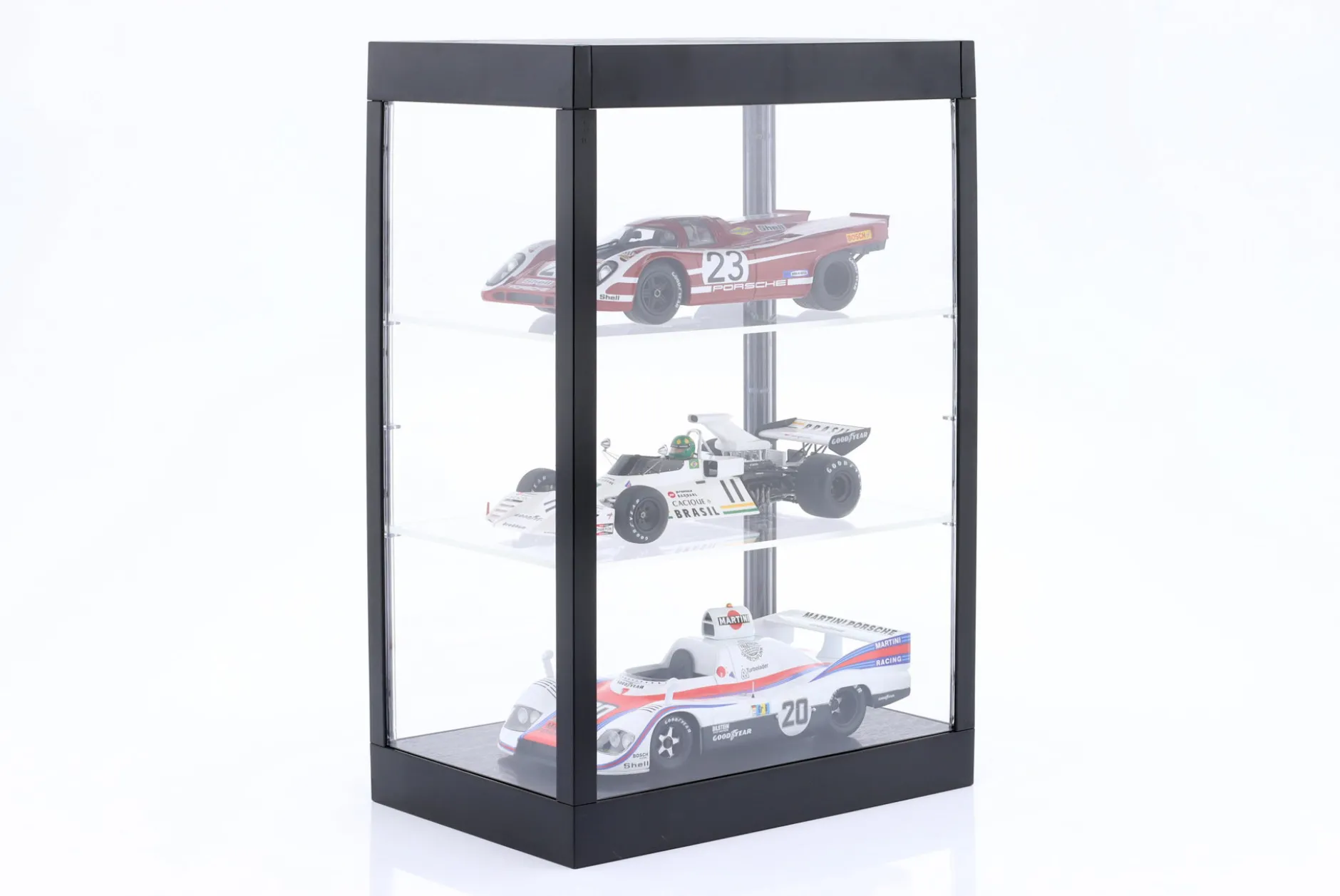 Einzelvitrine mit LED-Beleuchtung für Maßstab 1:18, 1:24, 1:43 schwarz Triple9