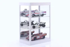 Einzelvitrine mit LED-Beleuchtung und Spiegel für Maßstab 1:18, 1:24, 1:43 weiß Triple9