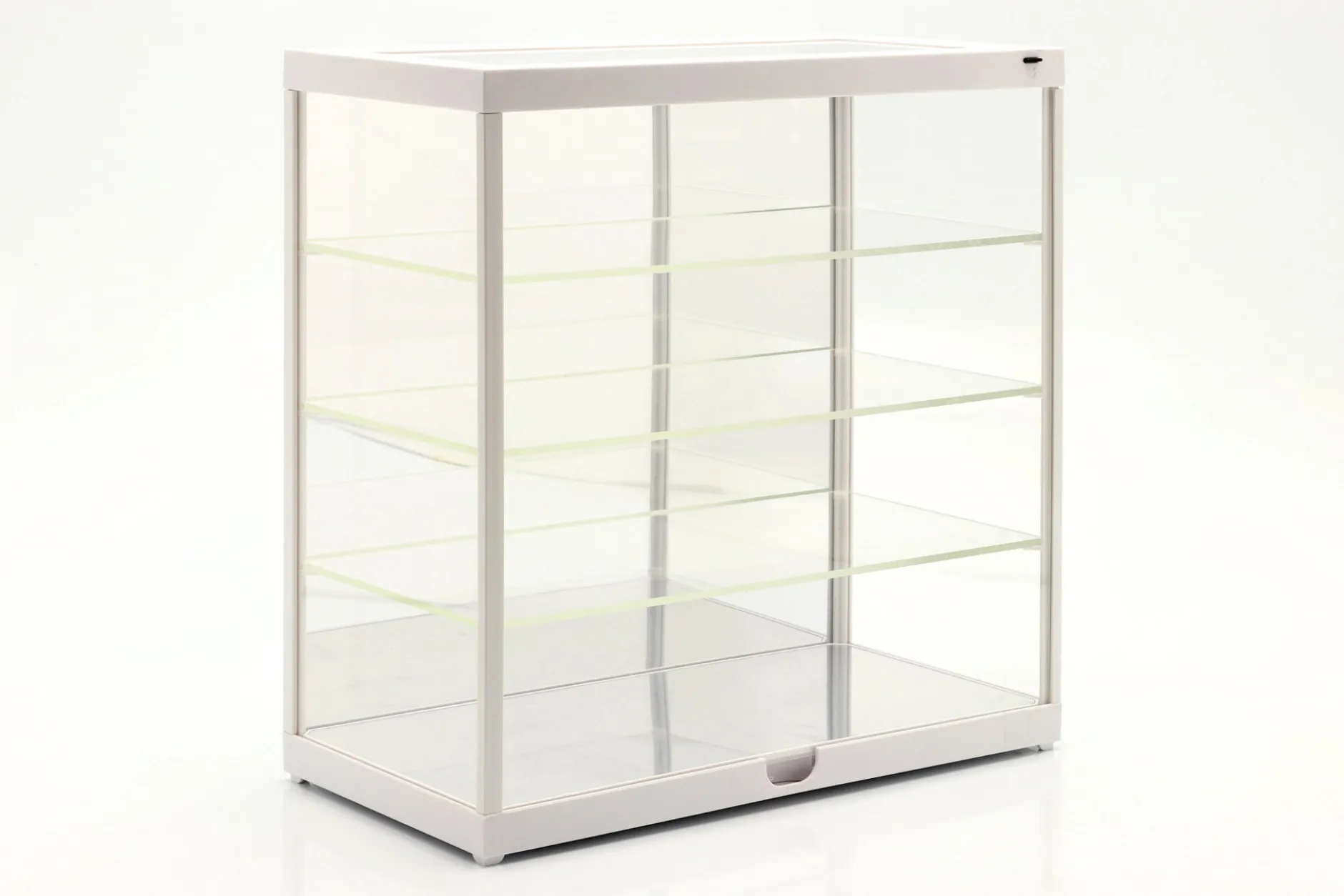 Einzelvitrine mit LED-Beleuchtung und Spiegel für 1:18 / 1:24 weiß Triple9
