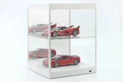 Einzelvitrine mit LED-Beleuchtung, Spiegel und Drehteller für Maßstab 1:18 weiß Triple9