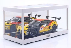 Einzelvitrine weiß mit LED-Beleuchtung und Spiegel für Maßstab 1:18 Triple9