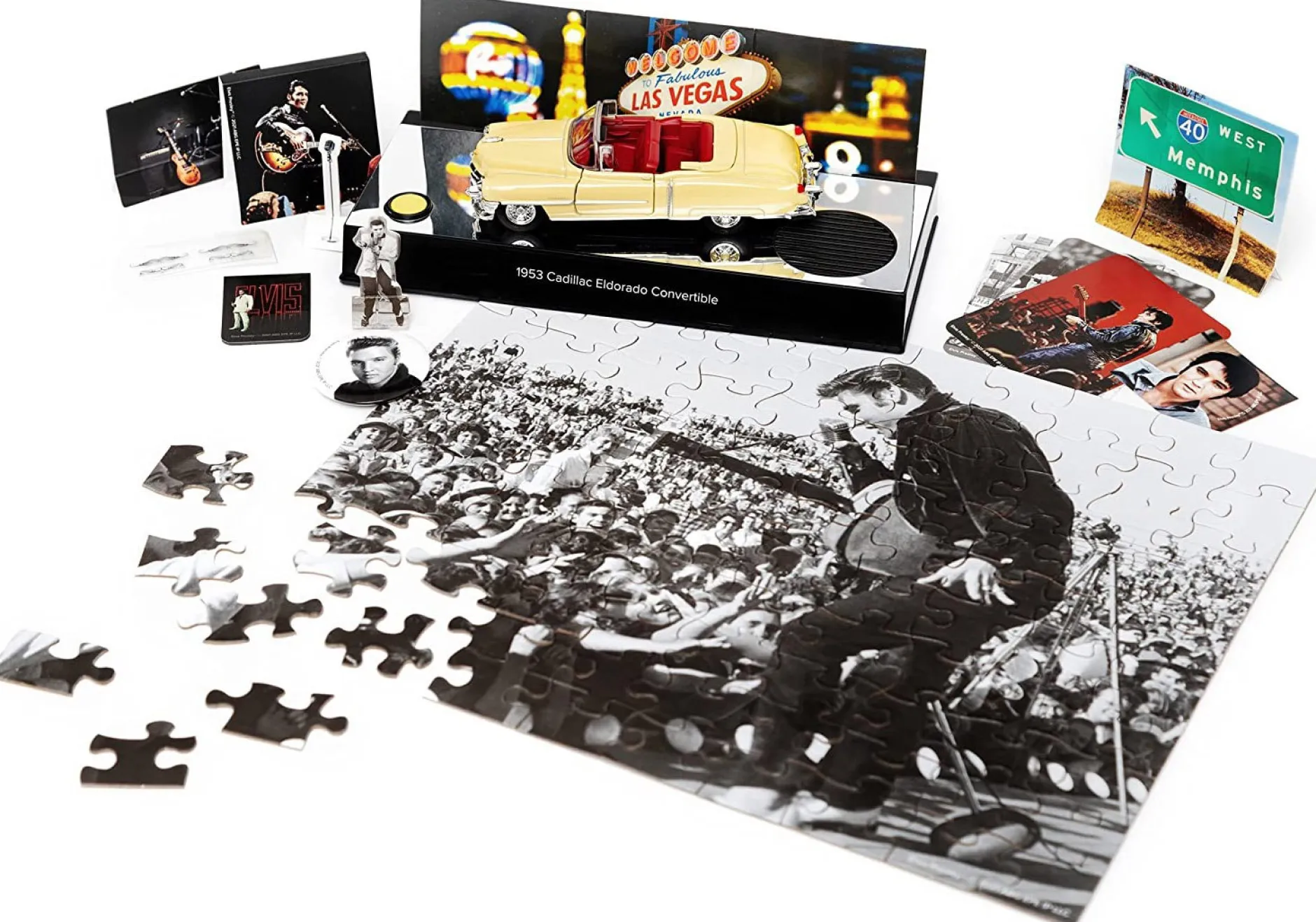 Elvis Presley Adventskalender: Cadillac Eldorado 1953 gelb 1:37 Franzis
