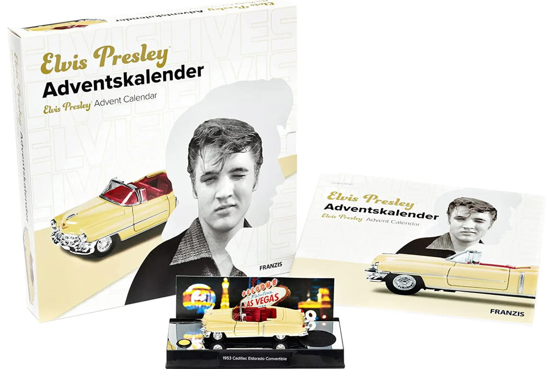 Elvis Presley Adventskalender: Cadillac Eldorado 1953 gelb 1:37 Franzis