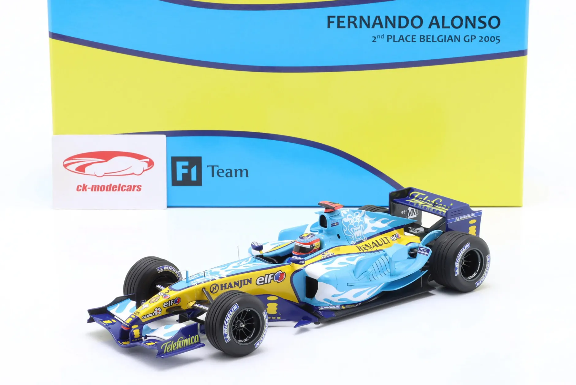 F. Alonso Renault R25 #5 2nd Belgien GP Formel 1 Weltmeister 2005 1:18 Minichamps