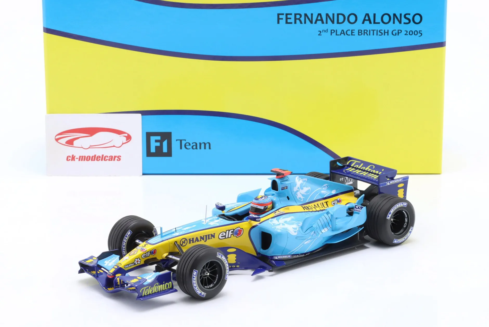 F. Alonso Renault R25 #5 2nd British GP Formel 1 Weltmeister 2005 1:18 Minichamps