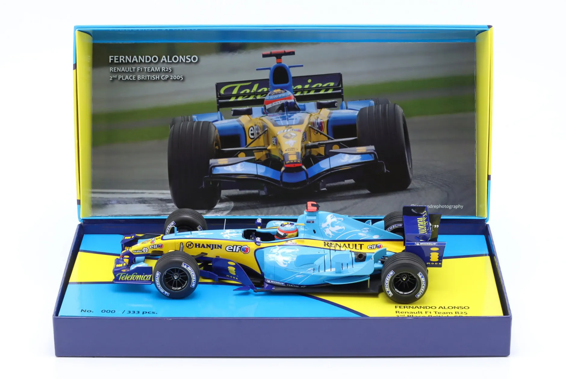 F. Alonso Renault R25 #5 2nd British GP Formel 1 Weltmeister 2005 1:18 Minichamps
