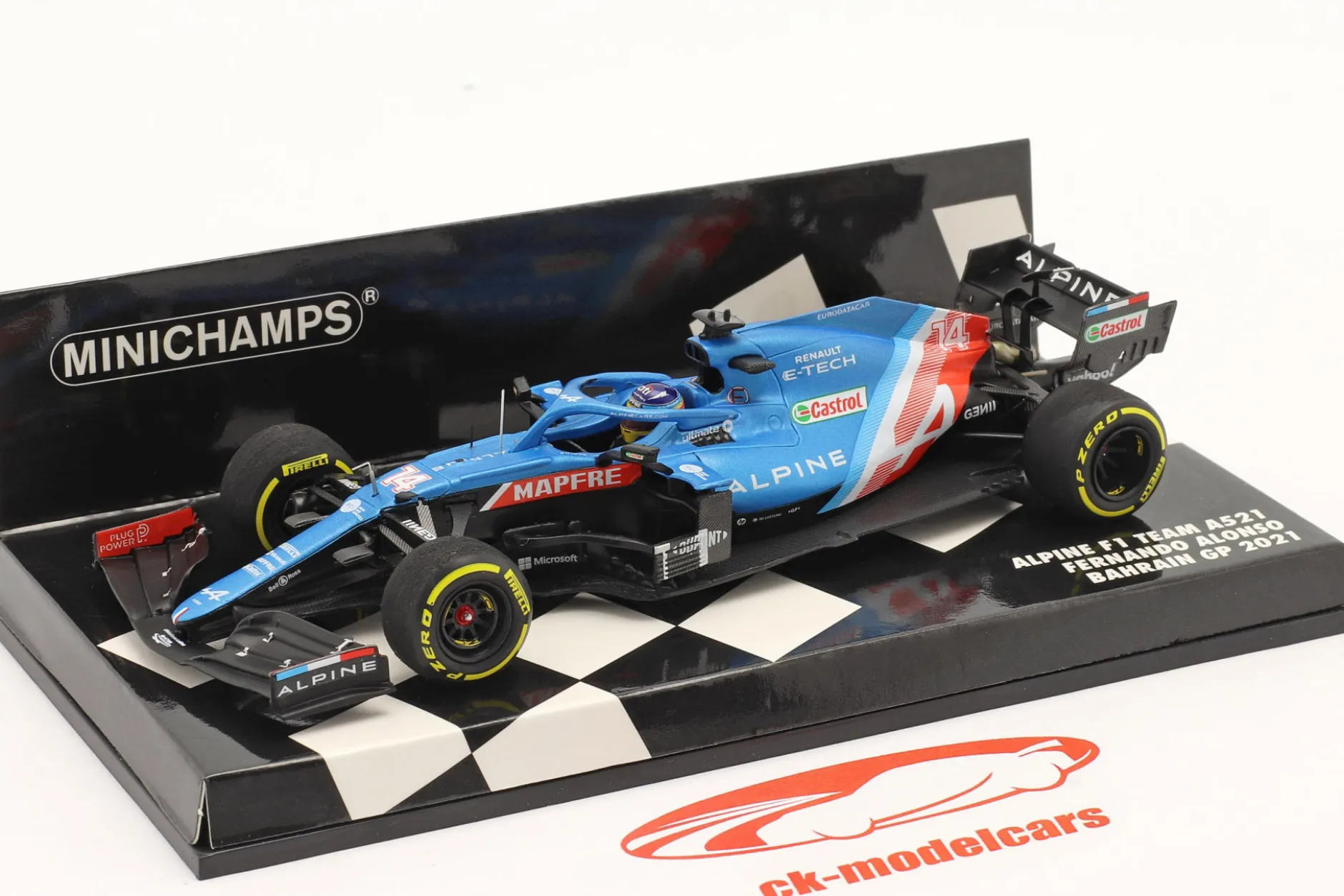 Fernando Alonso Alpine A521 #14 Bahrain GP Formel 1 2021 1:43 Minichamps