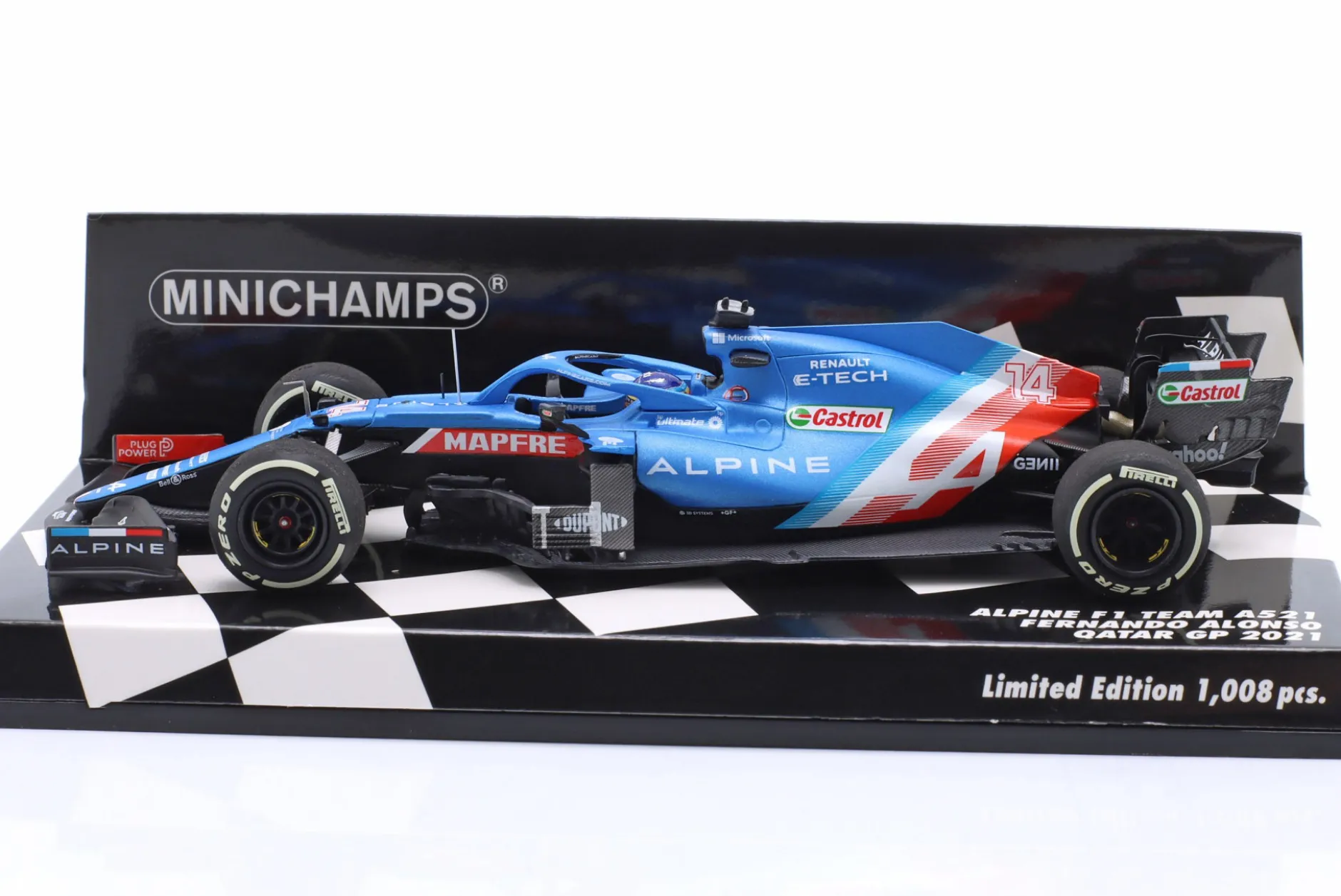 Fernando Alonso Alpine A521 #14 3rd Katar GP Formel 1 2021 1:43 Minichamps