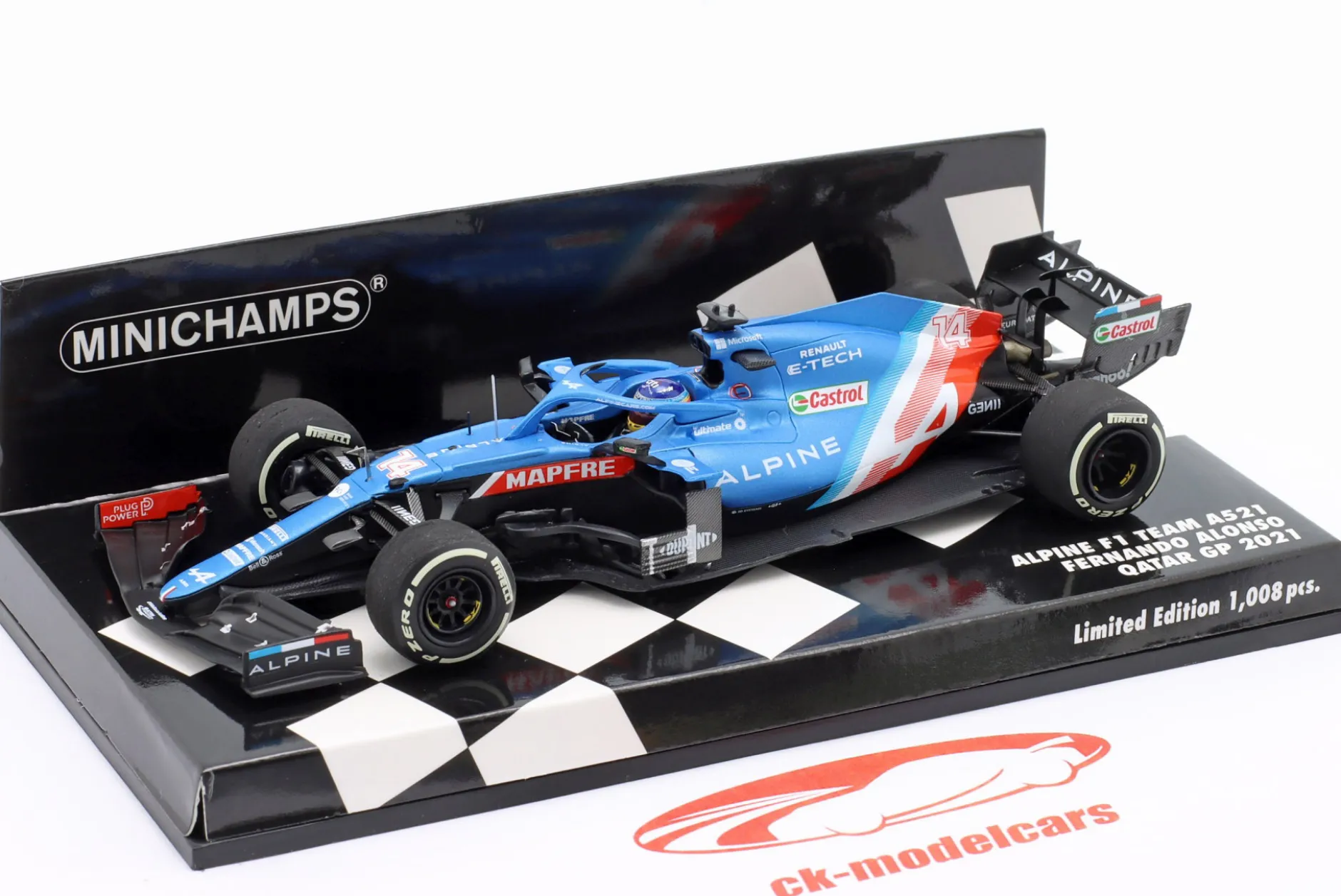 Fernando Alonso Alpine A521 #14 3rd Katar GP Formel 1 2021 1:43 Minichamps