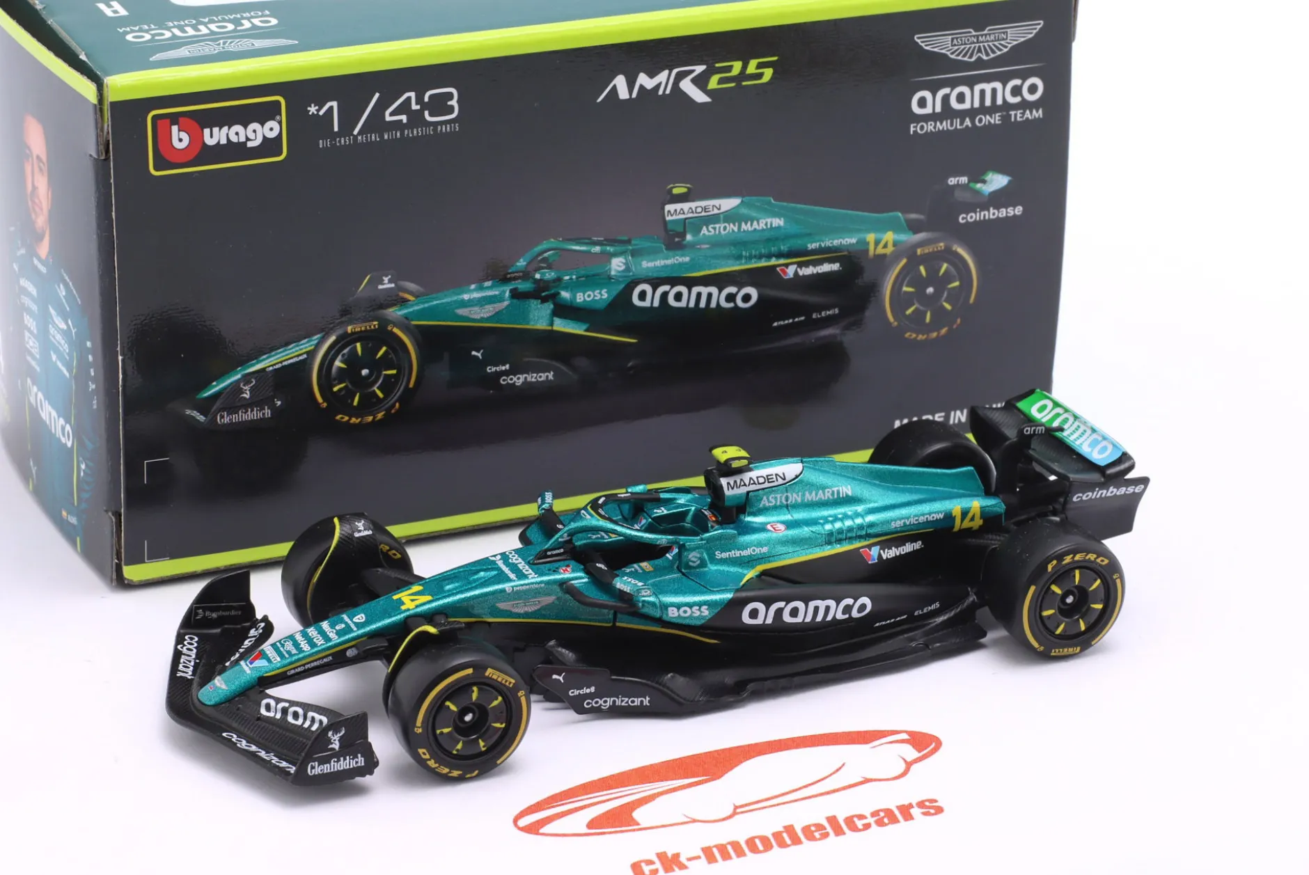 Fernando Alonso Aston Martin AMR25 #14 Formel 1 2025 1:43 Bburago
