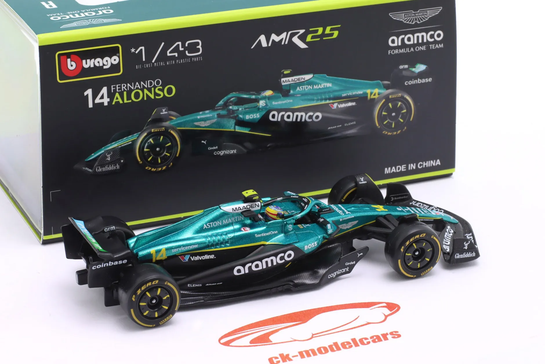 Fernando Alonso Aston Martin AMR25 #14 Formel 1 2025 1:43 Bburago