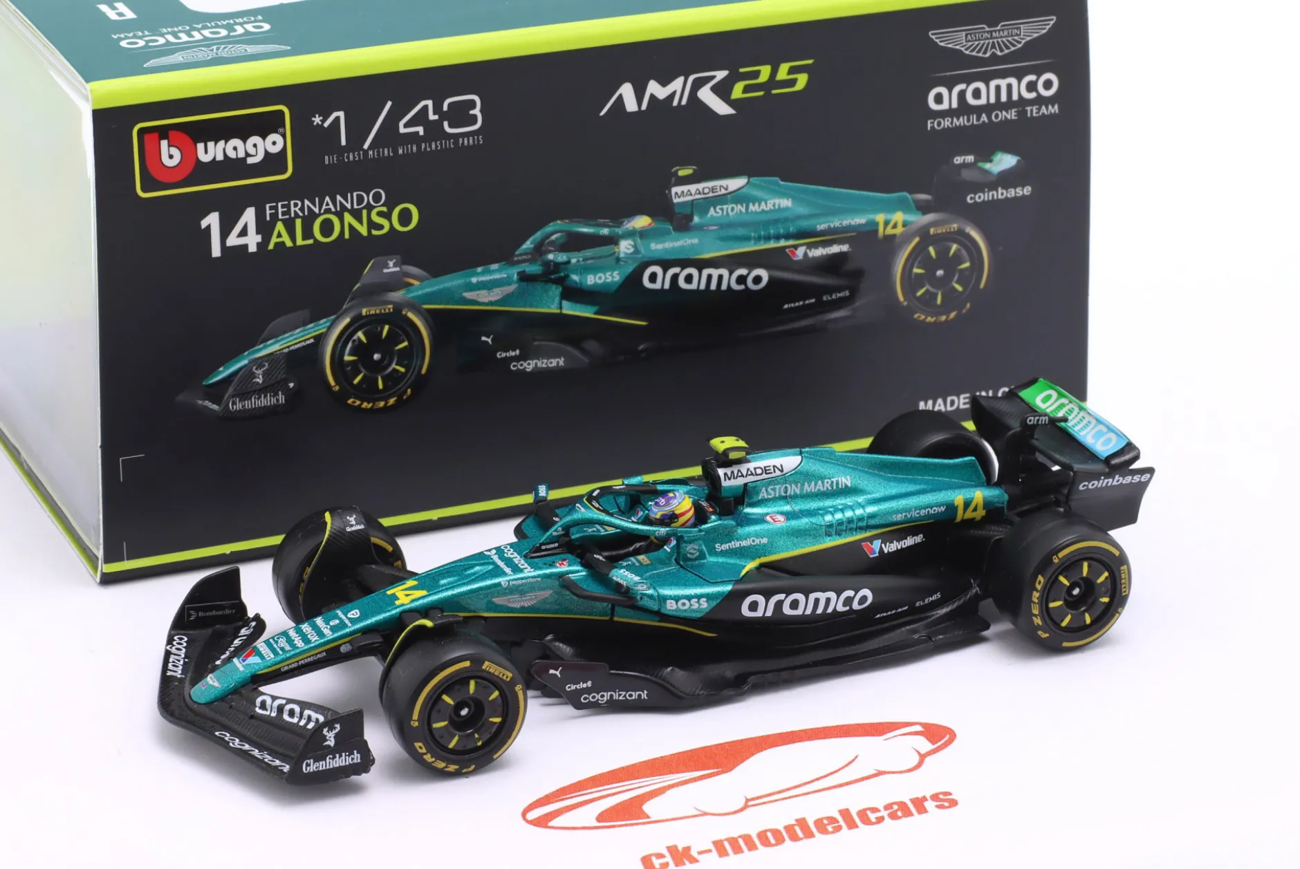 Fernando Alonso Aston Martin AMR25 #14 Formel 1 2025 1:43 Bburago
