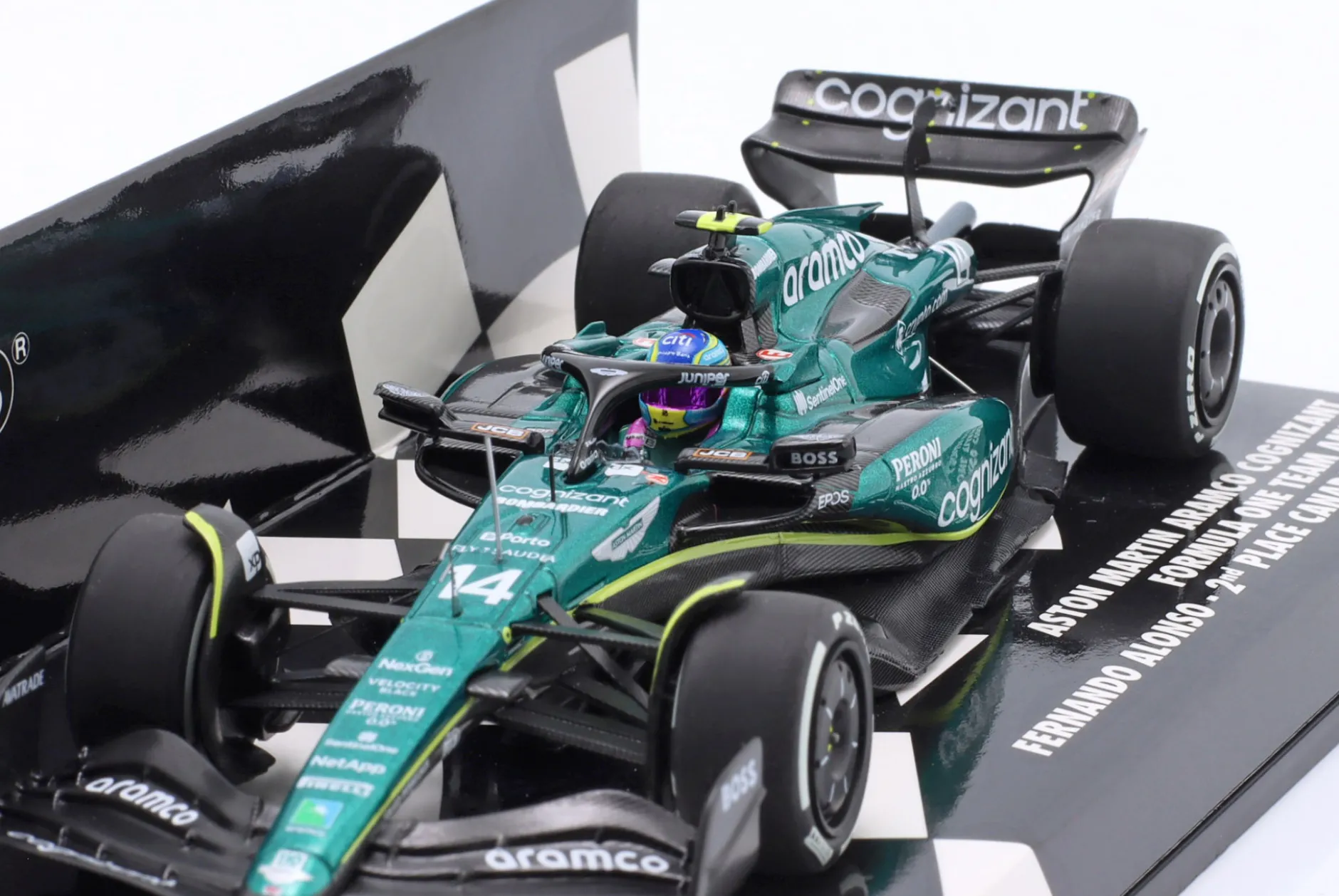 Fernando Alonso Aston Martin AMR23 #14 2nd Kanada GP Formel 1 2023 1:43 Minichamps