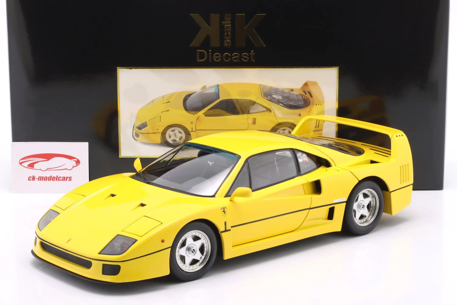 Ferrari F40 Baujahr 1987 gelb 1:12 KK-Scale