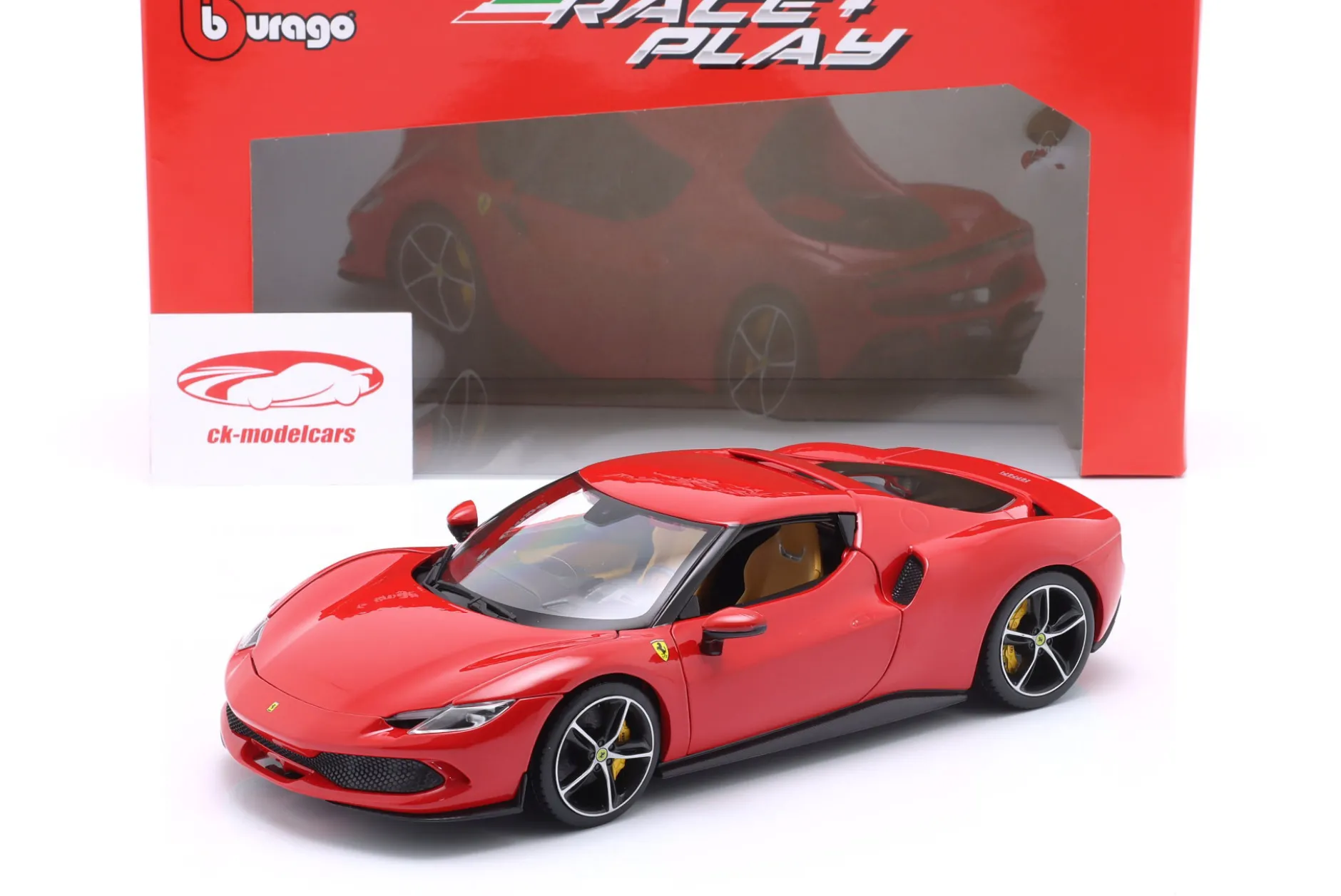 Ferrari 296 GTB Hybrid 830PS V6 Baujahr 2021 rot 1:18 Bburago