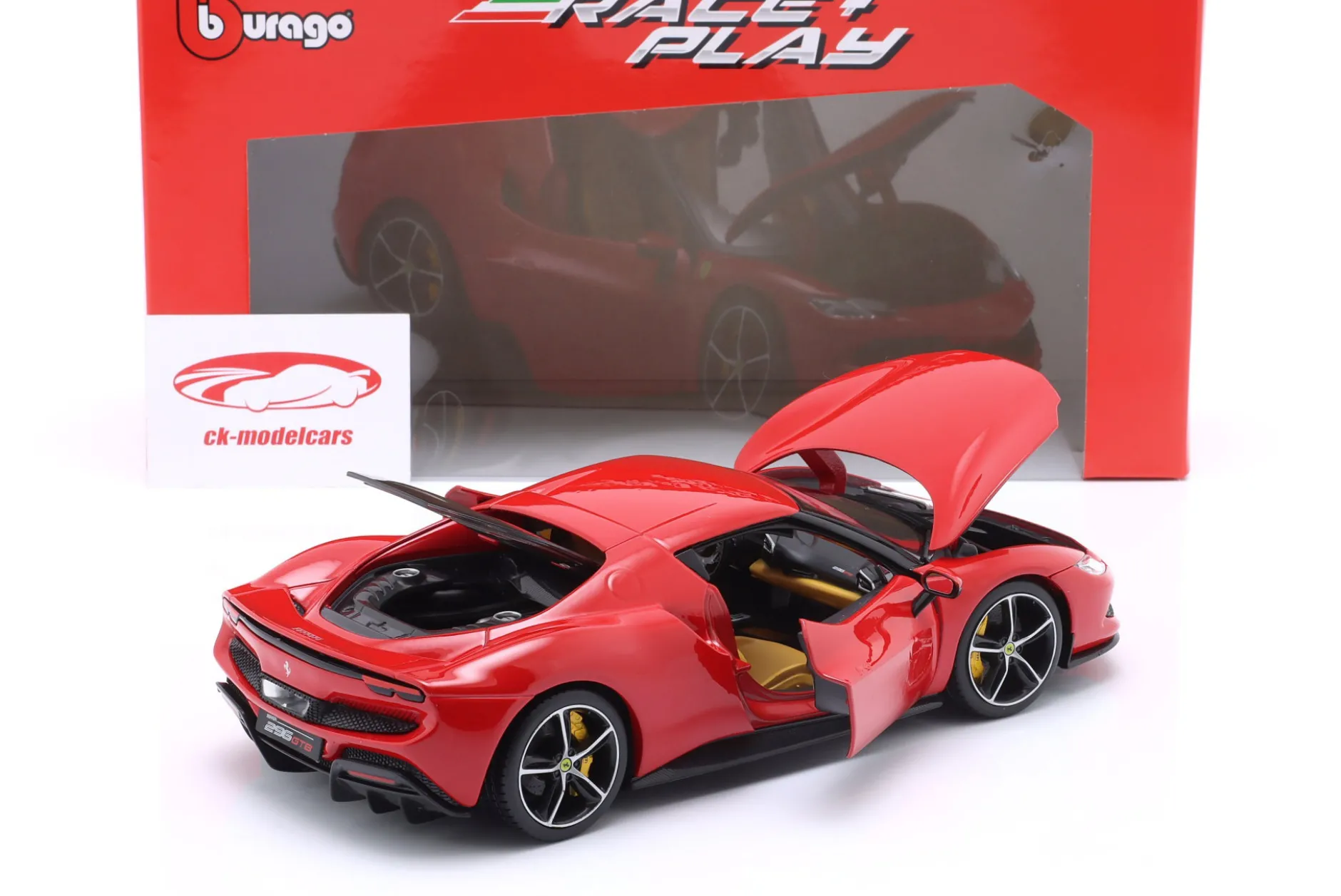 Ferrari 296 GTB Hybrid 830PS V6 Baujahr 2021 rot 1:18 Bburago