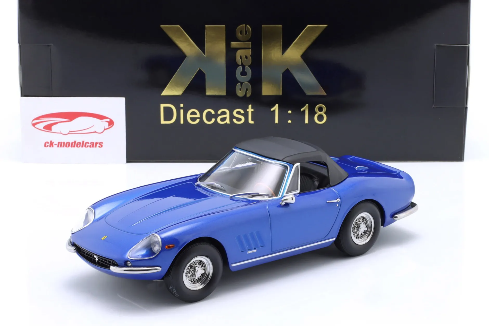 Ferrari 275 GTB/4 NART Spyder Baujahr 1967 blau metallic 1:18 KK-Scale