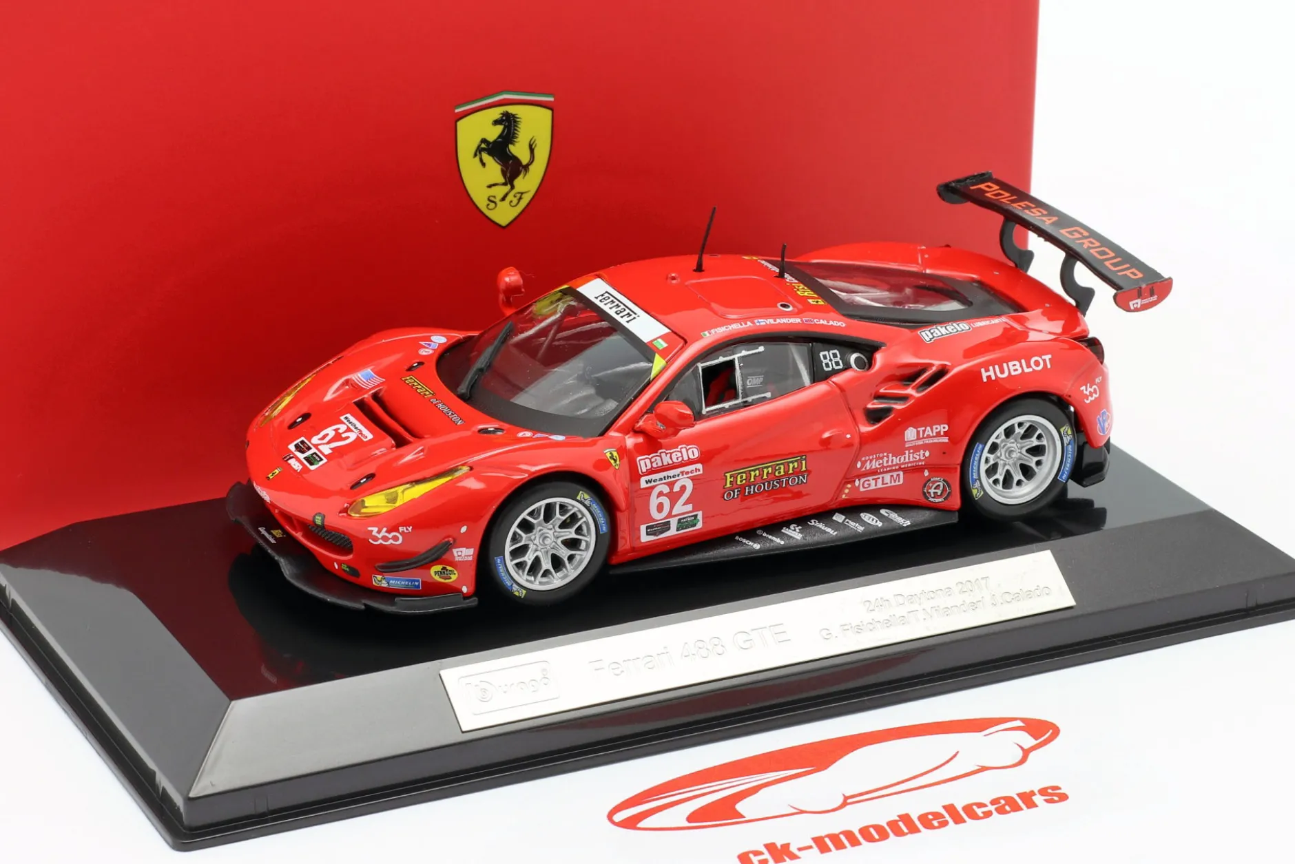 Ferrari 488 GTE #62 7th 24h Daytona 2017 Fisichella, Vilander, Calado 1:43 Bburago