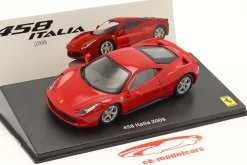 Ferrari 458 Italia Baujahr 2009 mit Vitrine rot 1:43 Altaya
