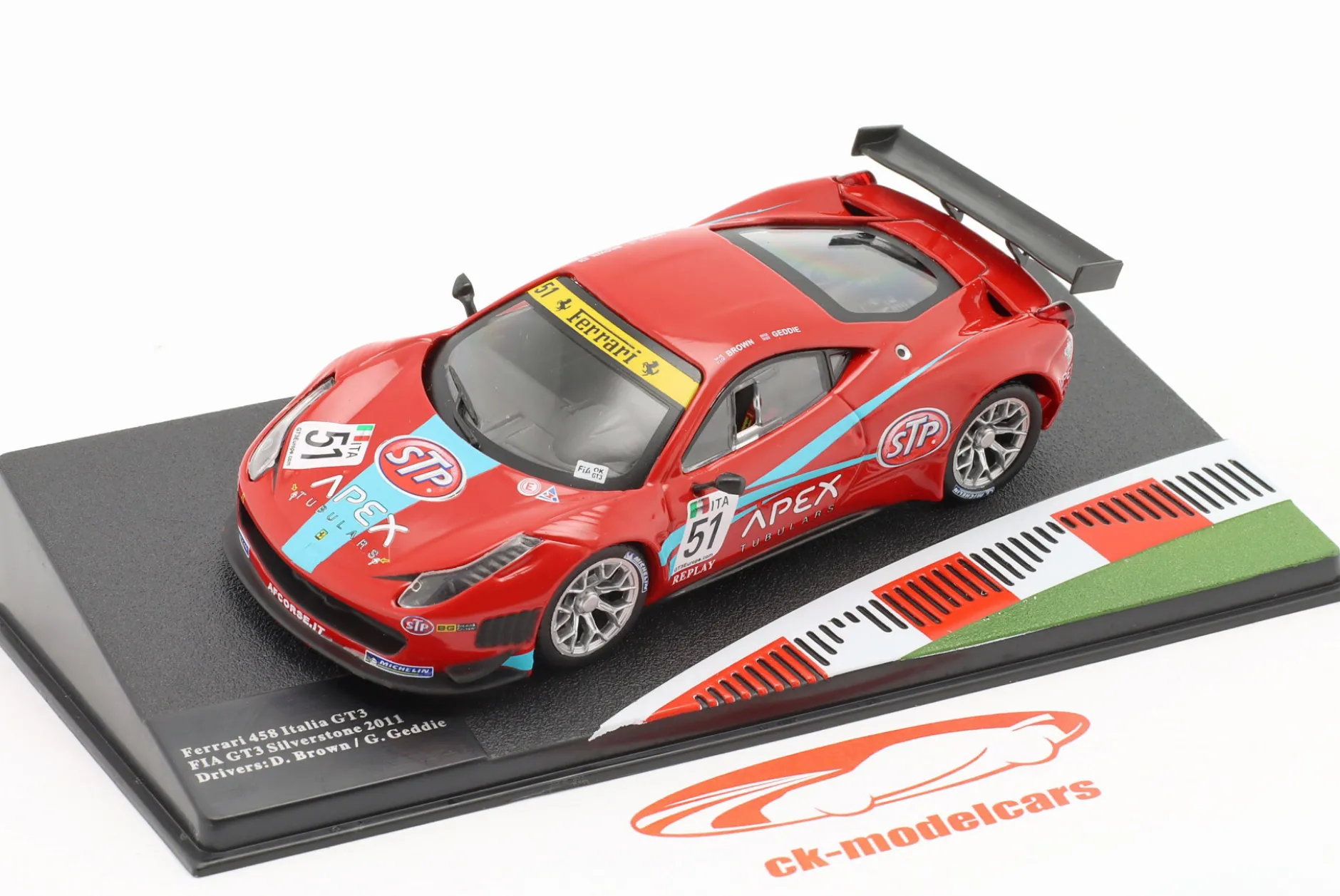 Ferrari 458 Italia GT3 #51 FIA GT3 Silverstone 2011 Brown, Geddie 1:43 Altaya