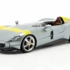 Ferrari Monza SP1 Baujahr 2019 grau metallic / gelb 1:24 Bburago