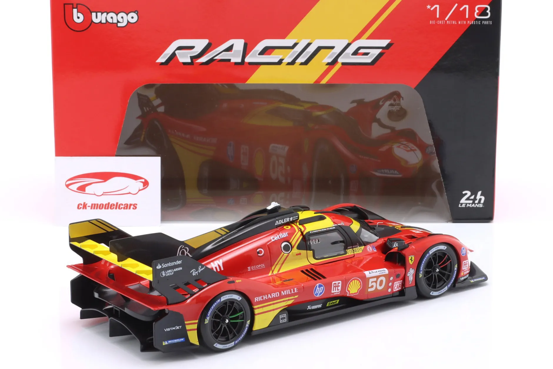 Ferrari 499P #50 Sieger 24h LeMans 2024 Fuoco, Molina, Nielsen 1:18 Bburago