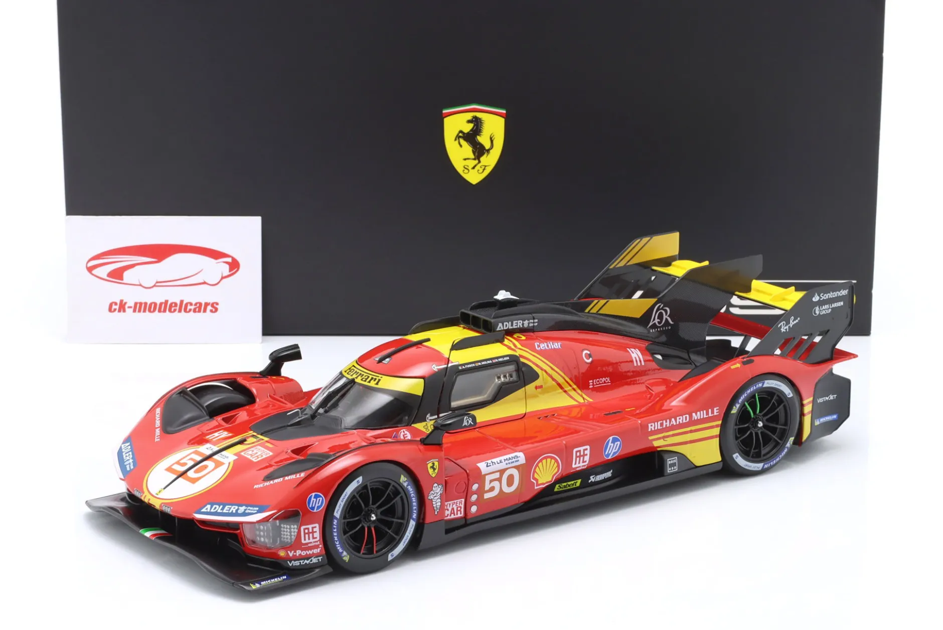 Ferrari 499P #50 Sieger 24h LeMans 2024 Fuoco, Molina, Nielsen 1:18 Bburago