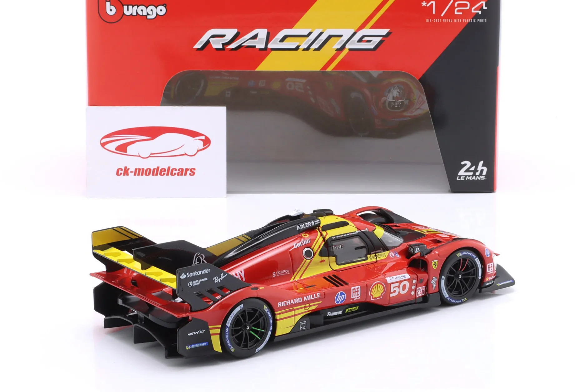 Ferrari 499P #50 Sieger 24h LeMans 2024 Fuoco, Molina, Nielsen 1:24 Bburago
