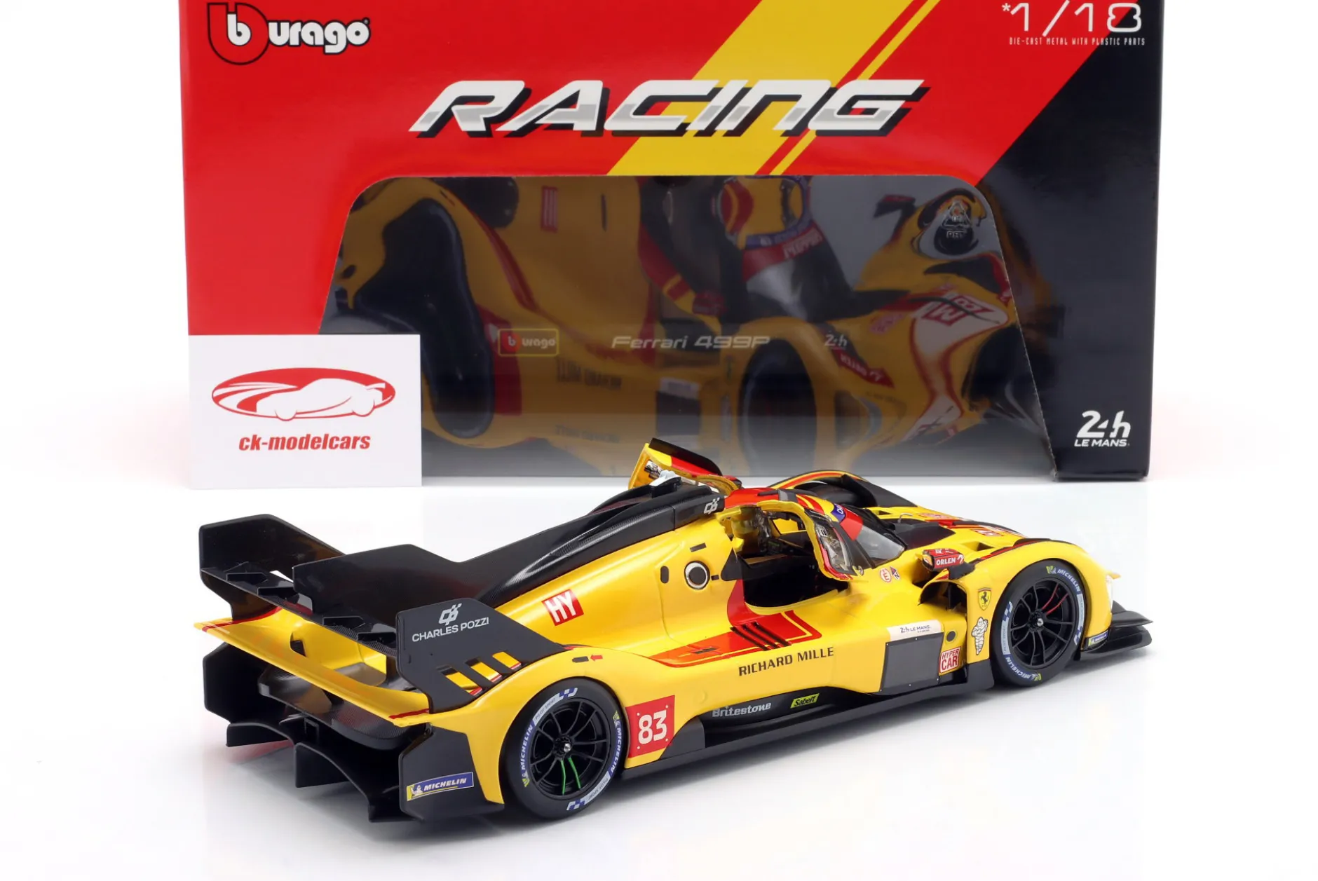 Ferrari 499P #83 Sieger 24h LeMans 2025 Kubica, Ye, Hanson 1:18 Bburago
