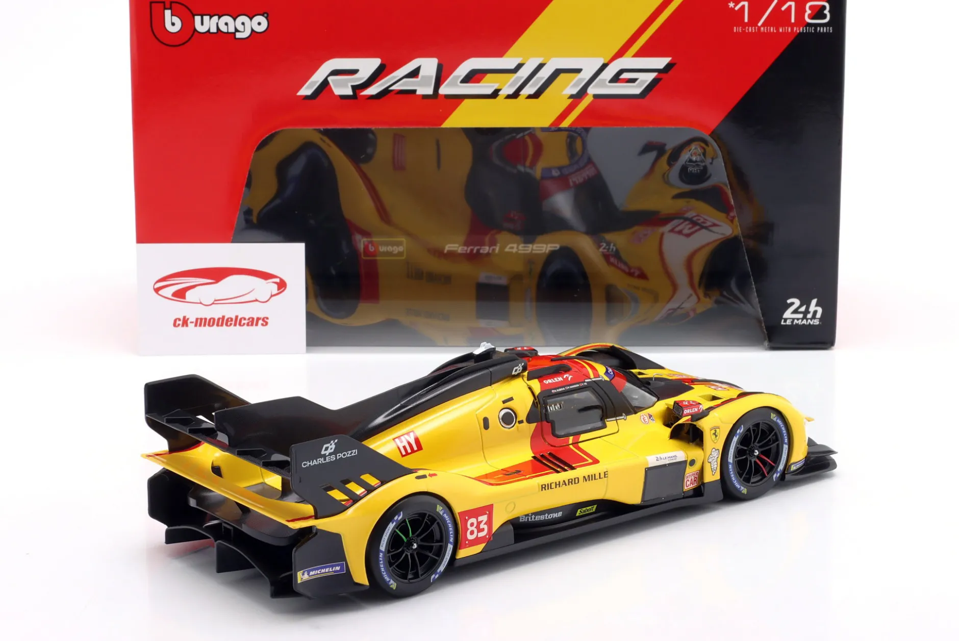Ferrari 499P #83 Sieger 24h LeMans 2025 Kubica, Ye, Hanson 1:18 Bburago
