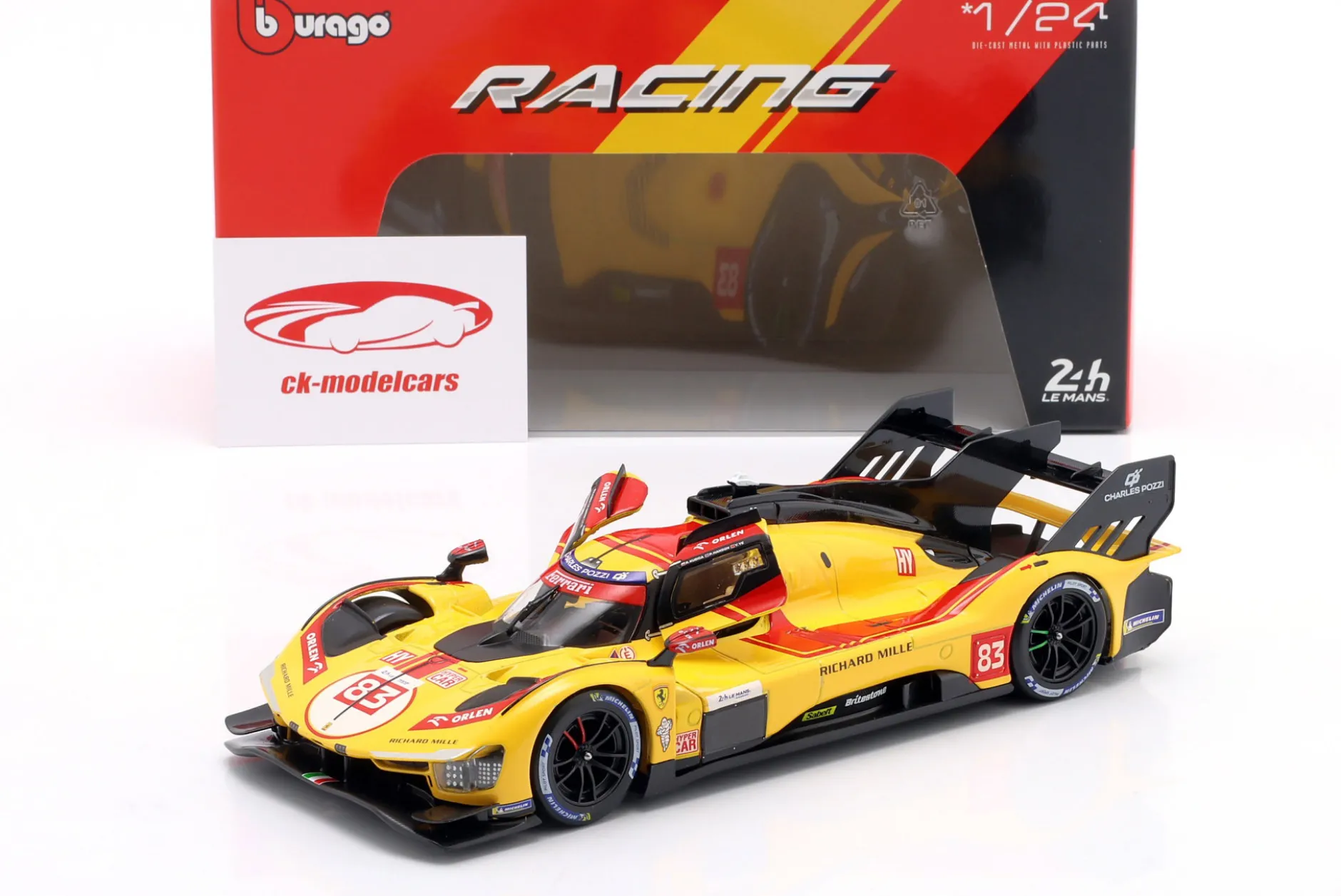 Ferrari 499P #83 Sieger 24h LeMans 2025 Kubica, Ye, Hanson 1:24 Bburago