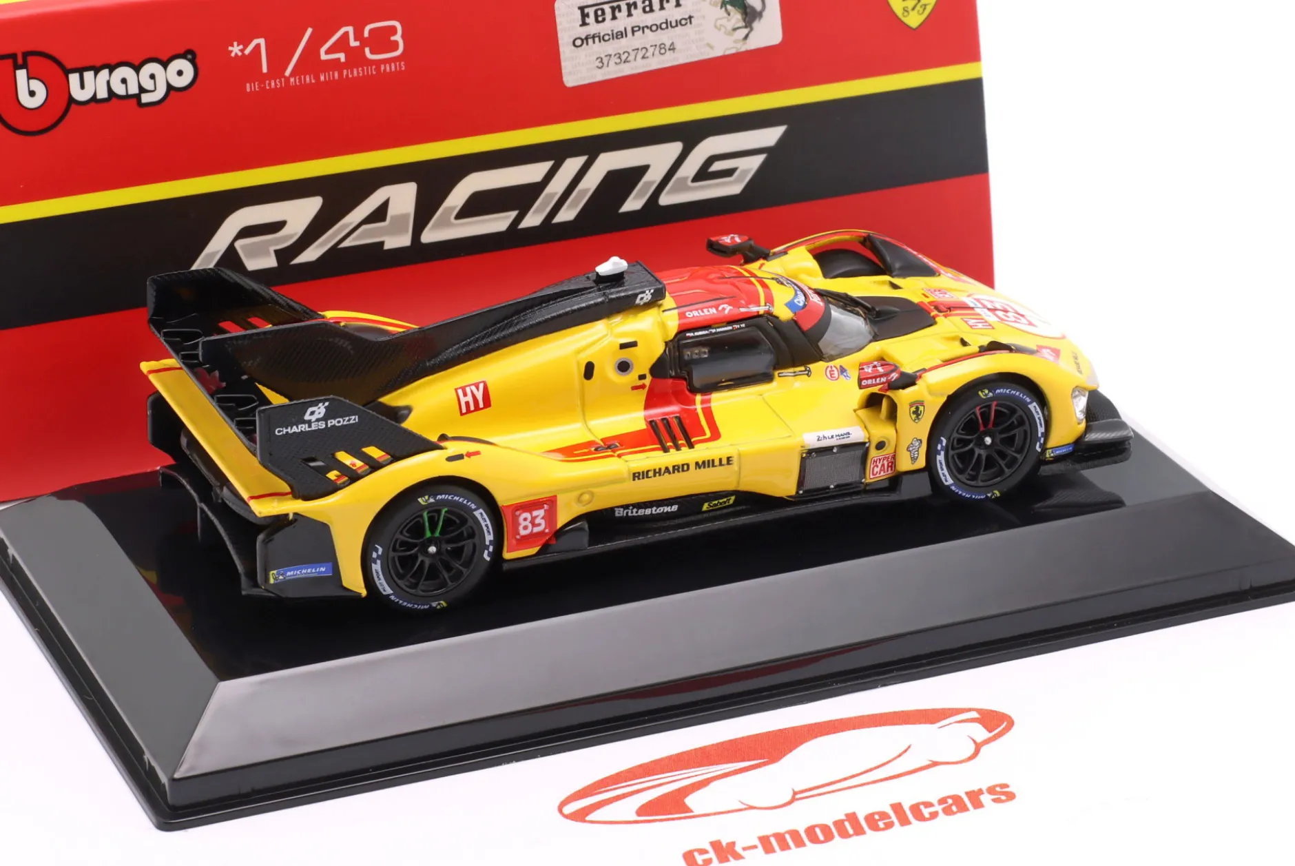 Ferrari 499P #83 Sieger 24h LeMans 2025 Kubica, Ye, Hanson 1:43 Bburago