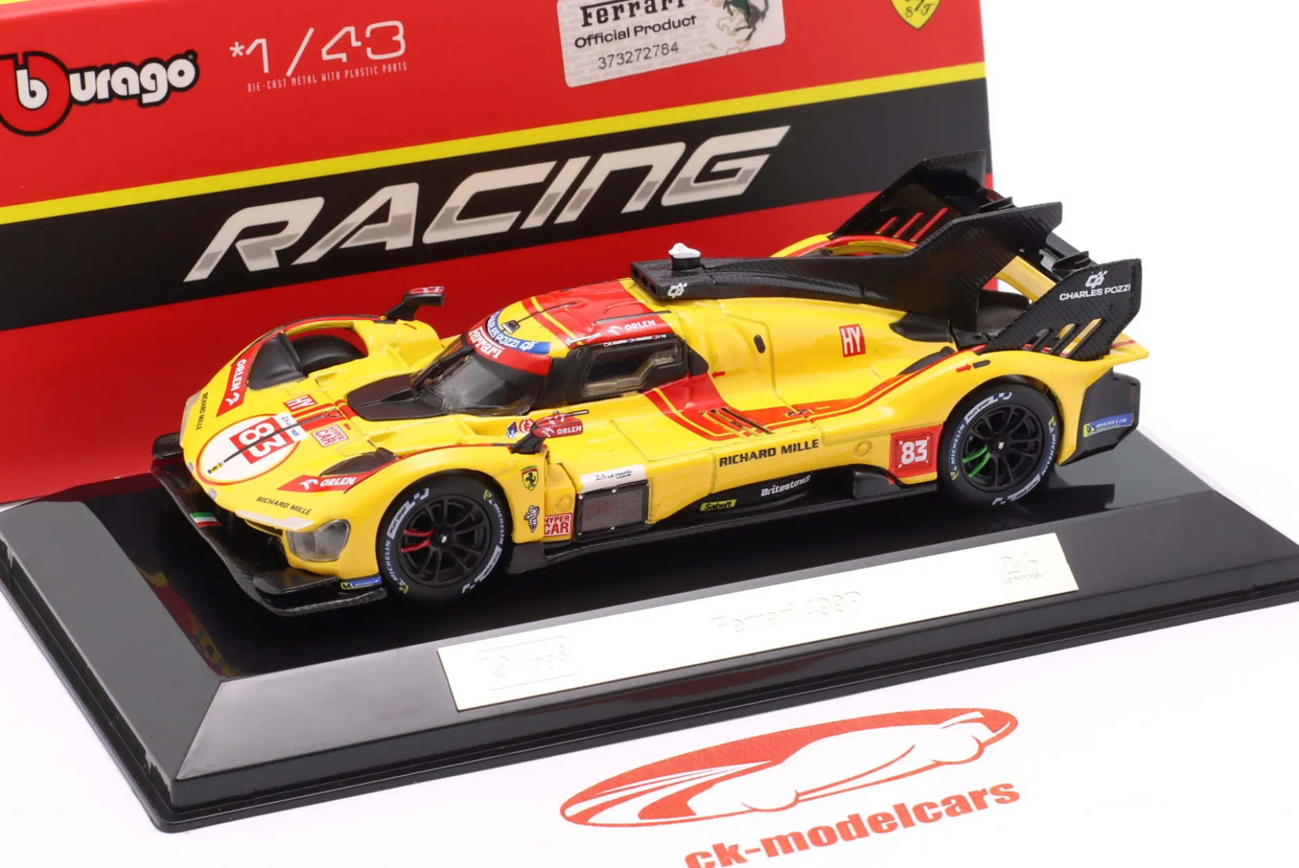 Ferrari 499P #83 Sieger 24h LeMans 2025 Kubica, Ye, Hanson 1:43 Bburago