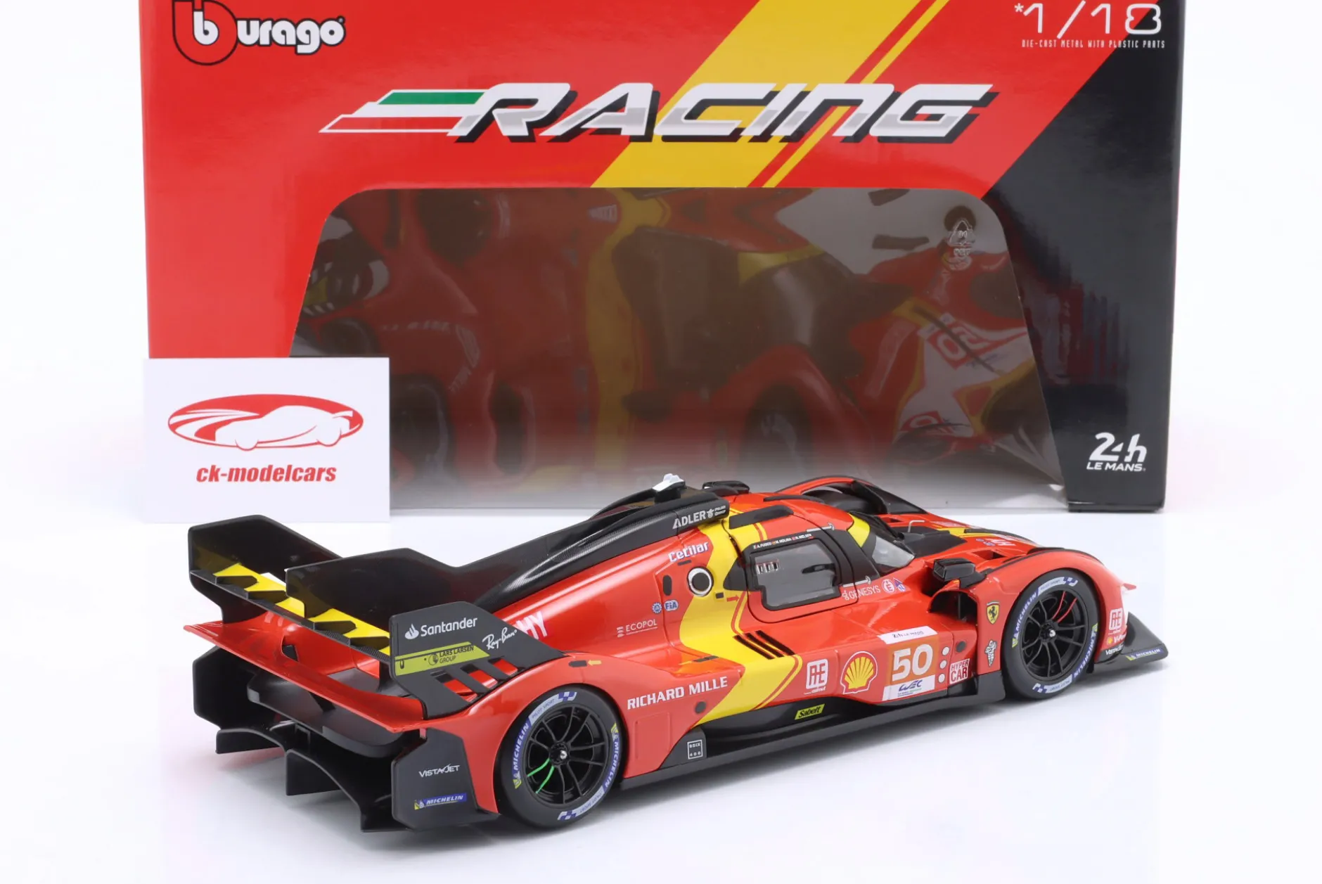 Ferrari 499P #50 5th 24h LeMans 2023 Fuoco, Molina, Nielsen 1:18 Bburago
