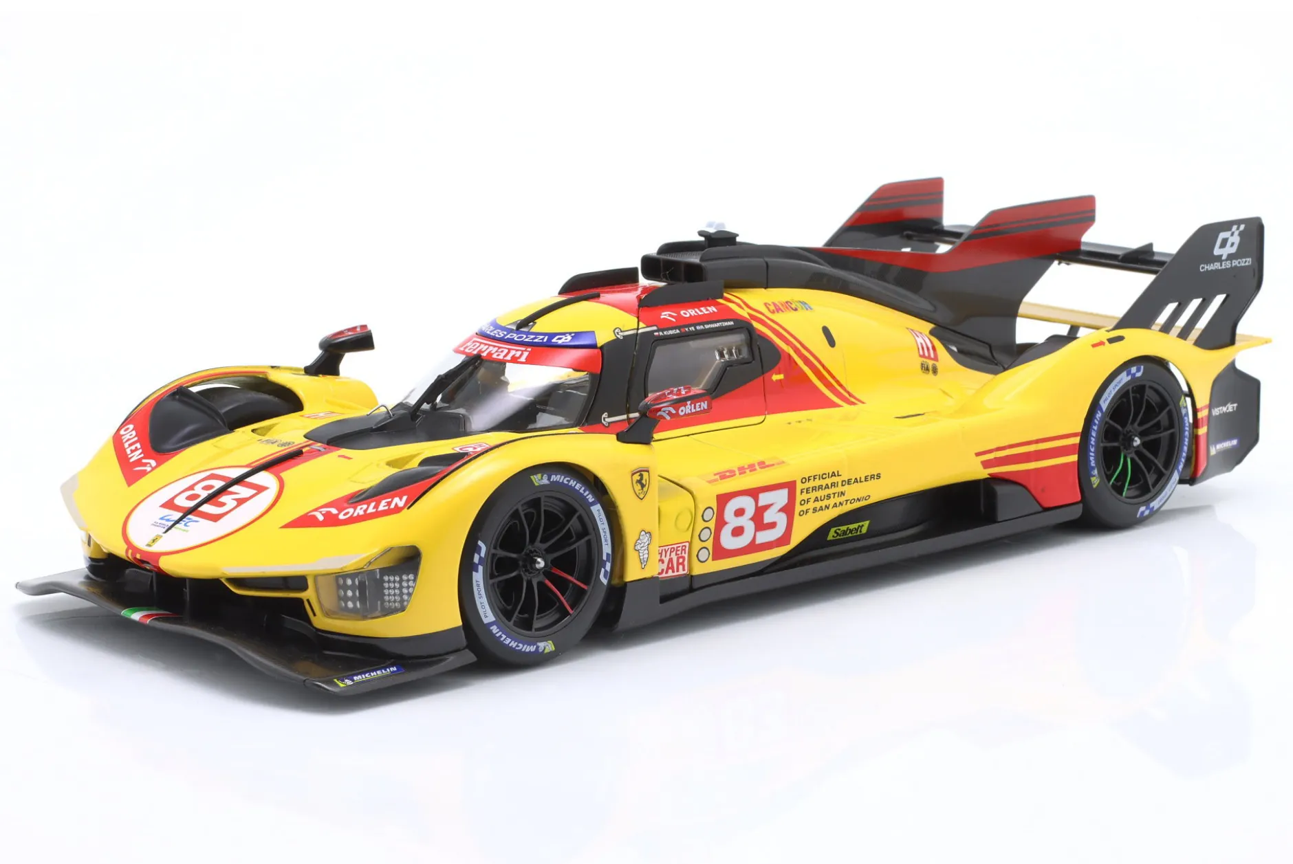Ferrari 499P #83 4th WEC Katar 2024 Kubica, Shwartzman, Ye 1:18 Bburago