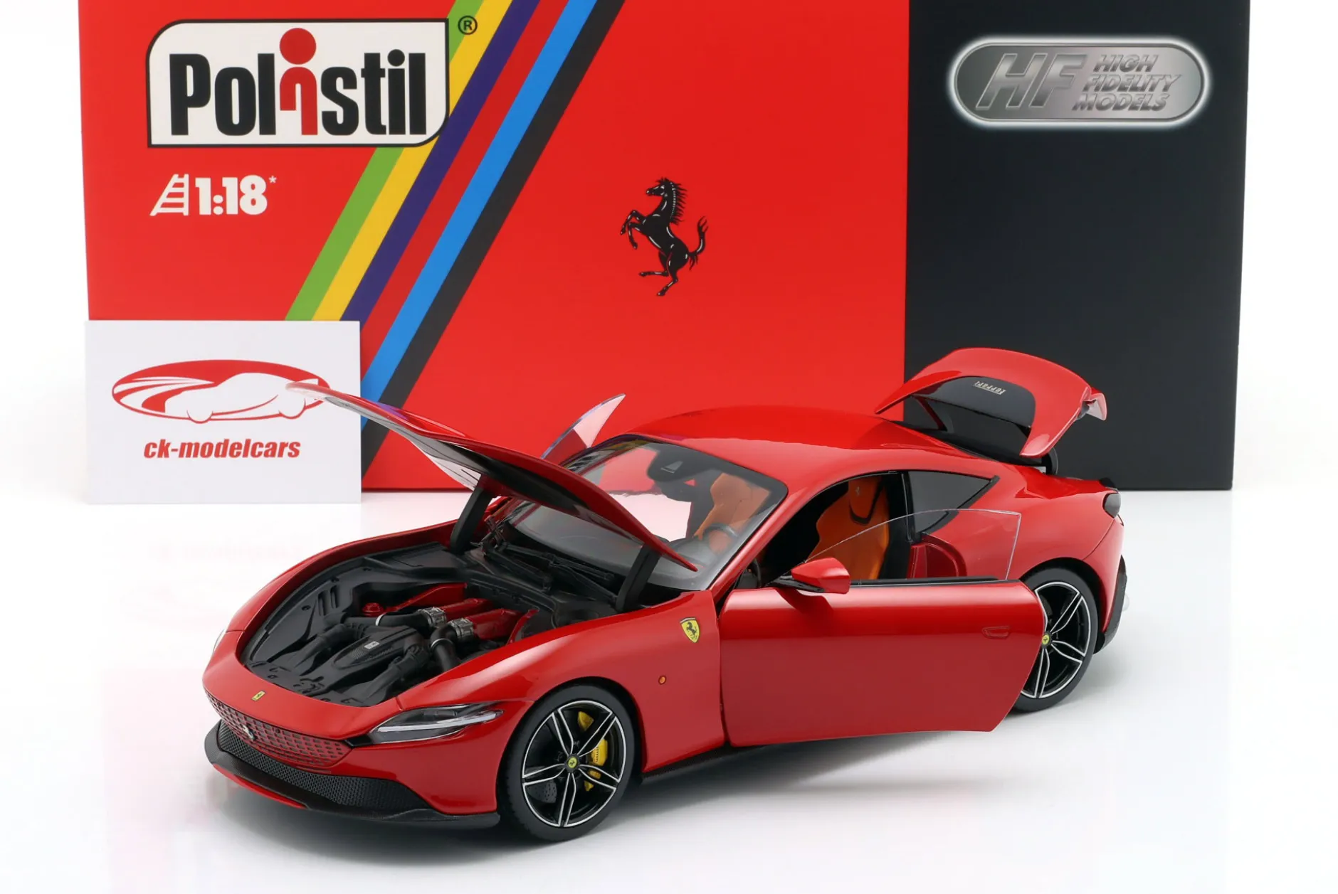 Ferrari Roma Baujahr 2019 corsa rot 1:18 Polistil