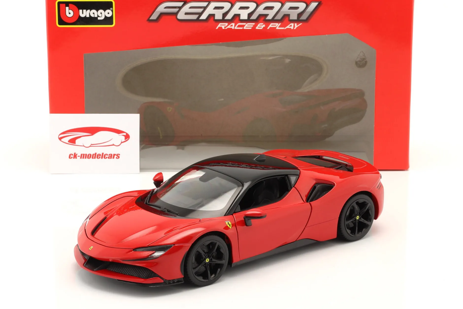 Ferrari SF90 Stradale Hybrid Baujahr 2019 rot 1:18 Bburago