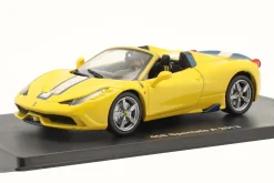 Ferrari 458 Speciale A Baujahr 2013 mit Vitrine gelb 1:43 Altaya