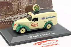Fiat 1100 ELR Lieferwagen Galbani Baujahr 1951 hellgelb / grün 1:43 Altaya