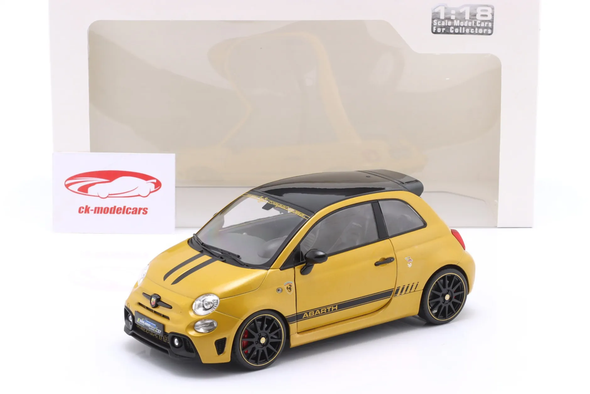 Fiat F595 Abarth Baujahr 2024 gelb 1:18 Solido