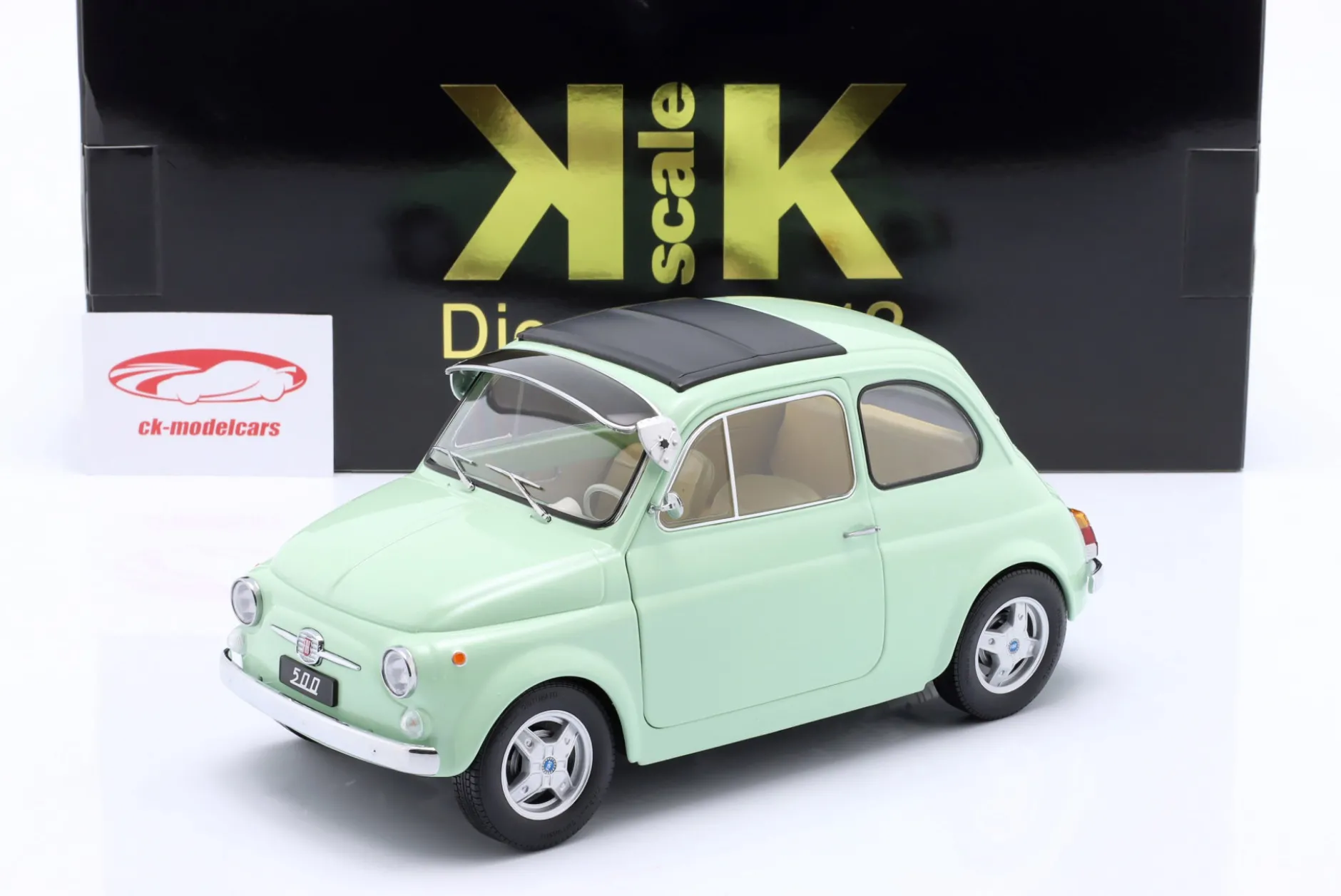 Fiat 500 F Custom Baujahr 1968 mintgrün 1:12 KK-Scale