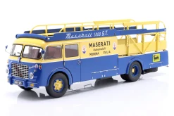 Fiat 642 RN2 Bartoletti Maserati Renntransporter Formel 1 1957 blau / gelb 1:18 CMR