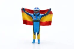 Figur Fernando Alonso mit Flagge blau, gelb 1:43 Cartrix